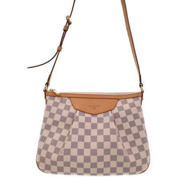 Louis Vuitton Damier Azur White Siracusa Shoulder Bag - Picture 1 of 8